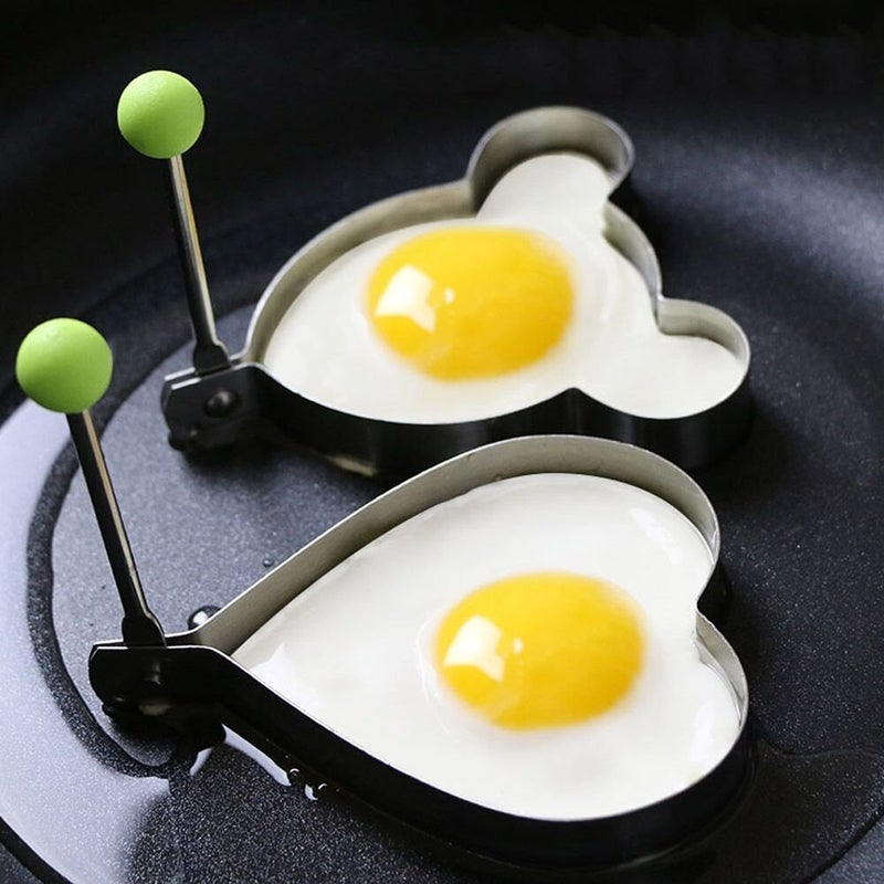 SWETON Egg Molds Egg Shaper Egg Ring Pancake Maker with Handle-6PCS - Image 2